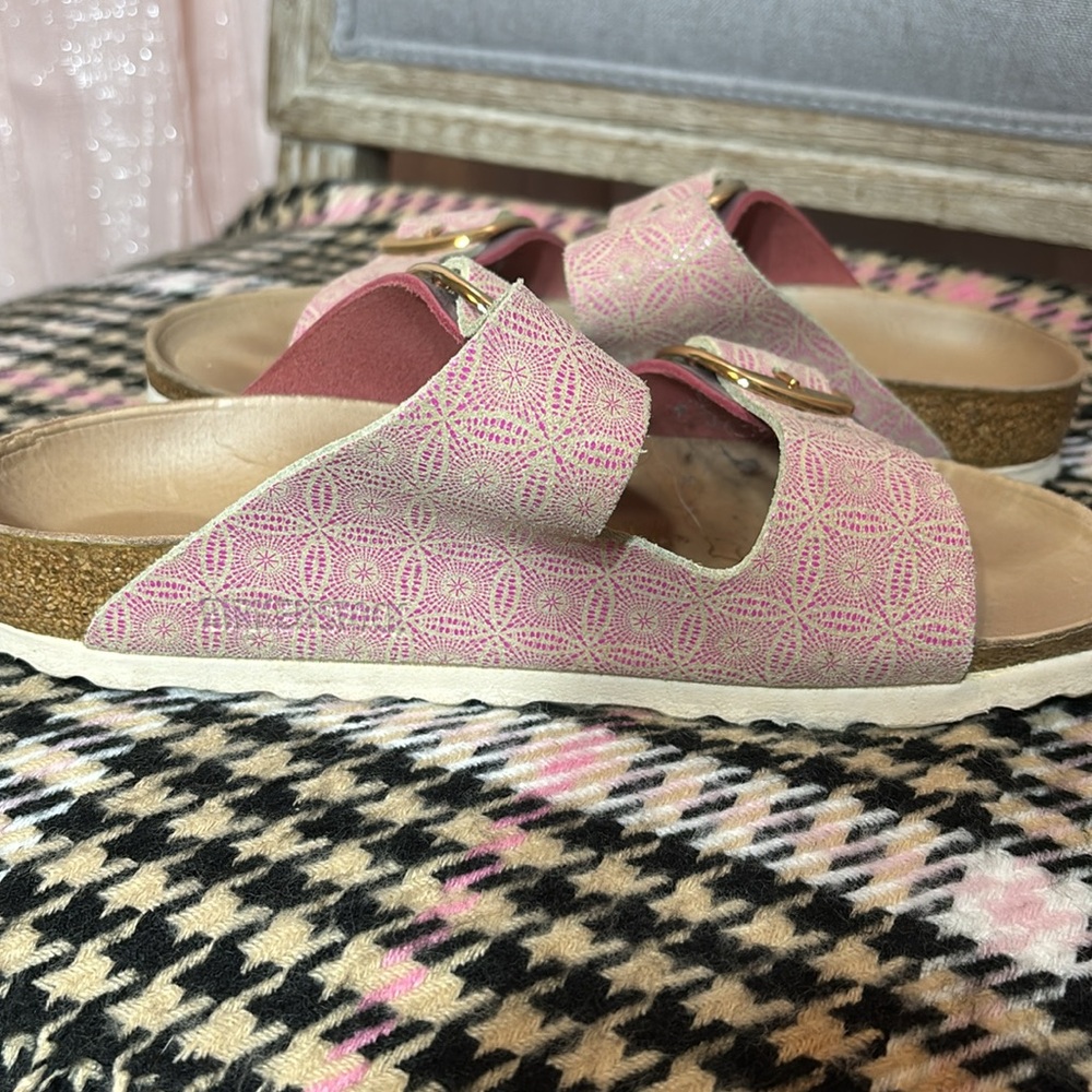 Birkenstock Pink and Gold Sandals - Picture 6 of 11